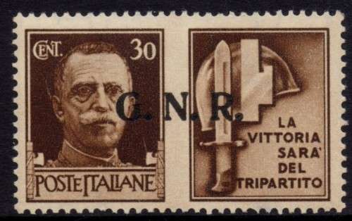 Italy Socialist Republic - 1944 GNR Propaganda 30 Cent. MNH