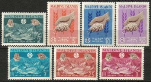 Maldive Islands - 1963 Freedom From Hunger Set MNH SG 118-124