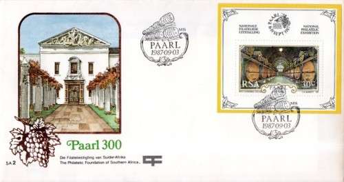 South Africa - 1987 300th Anniversary of Paarl Philatelic Foundation MS FDC SA2