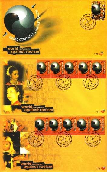South Africa - 2001 World Conference Against Racism FDC Set 7.23 + 7.24 + 7.25