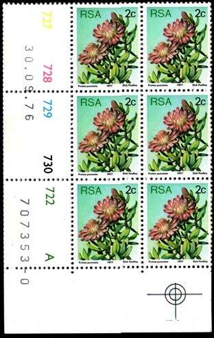 South Africa - 1977 Proteas 2c Control Block (1976.09.30) Pane A MNH SACC 419
