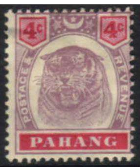 Pahang - 1895 4c Tiger MH SG 15