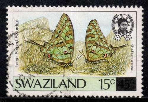 Swaziland - 1990 Butterflies 15c on 45c Used SG 580a