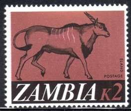 Zambia - 1968 K2 Eland MNH SG 140