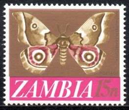 Zambia - 1968 15n Moth MNH SG 135