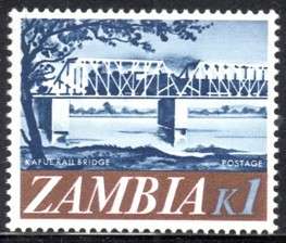 Zambia - 1968 K1 Kafue Railway Bridge MNH SG 139