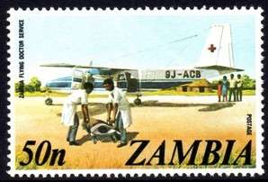 Zambia - 1975 50n Flying Doctor MNH SG 237