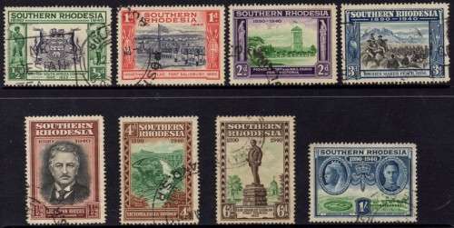 Southern Rhodesia - 1940 BSAC Golden Jubilee Set Used SG 53-70