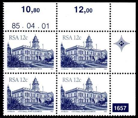 South Africa - 1985 Definitive Architecture 12c Control Block SACC 587