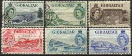 Gibraltar - 1953 QEII Part Set Used