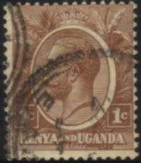 Kenya and Uganda - 1922 George V 1c Used SG 76