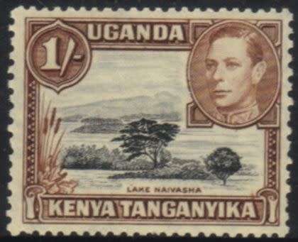 Kenya Uganda Tanganyika - 1942 KGVI 1s brown MH SG 145a