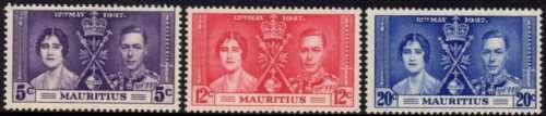Mauritius - 1937 Coronation Set MNH SG 249-251
