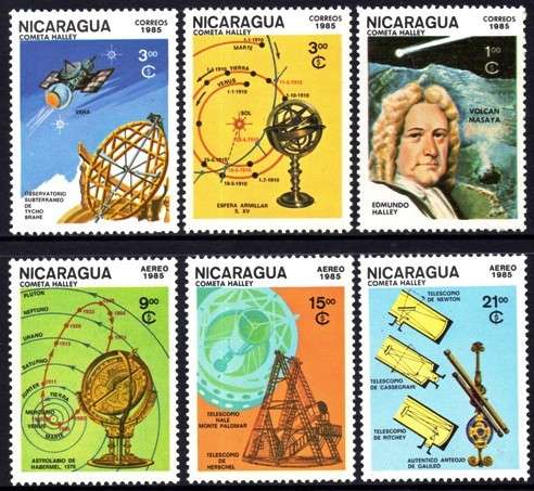 Nicaragua - 1985 Halley's Comet Set MNH