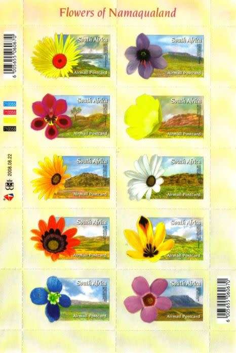 South Africa - 2008 Namaqualand Flowers Sheet MNH SACC 1896