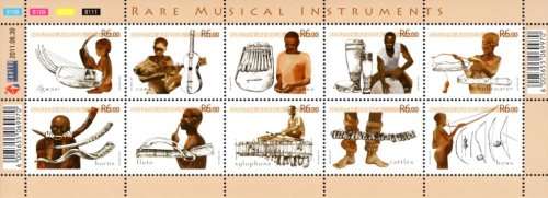 South Africa - 2011 Rare Musical Instruments Sheet MNH SACC 2185