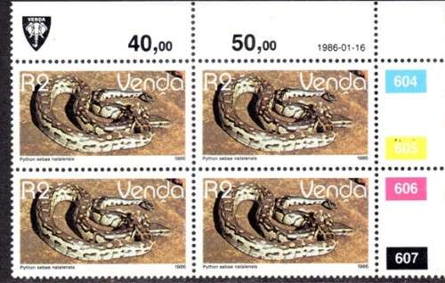 Venda - 1986 Reptiles R2 Control Block 1986.01.16 MNH SACC 137
