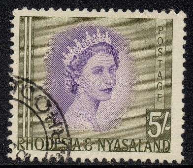 Rhodesia & Nyasaland - 1954 QEII 5s Used SG 13