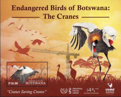 Botswana - 2019 Endangered Cranes UPU 145 MS MNH