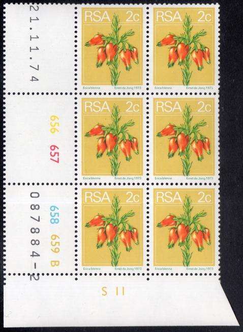 South Africa - 1974 2nd Definitive 2c Control Block (1974.11.21) Pane B MNH SACC 360
