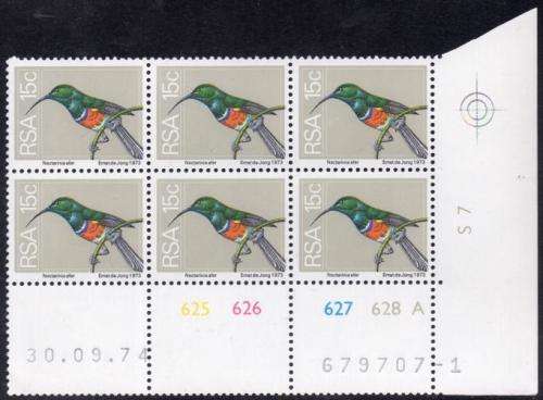South Africa - 1974 2nd Definitive 15c Control Block (1974.09.30) Pane A MNH SACC 369
