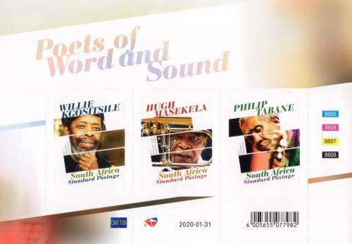 South Africa - 2020 Poets of Word and Sound MS MNH