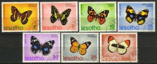 Lesotho - 1973 Butterflies Set Used SG 239-245