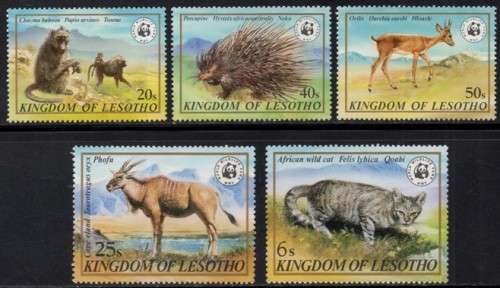 Lesotho - 1982 WWF Wildlife Set MNH SG 468-472
