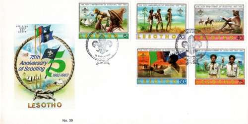 Lesotho - 1982 75th Anniversary of Boy Scouts FDC Set