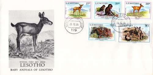 Lesotho - 1984 Baby Animals FDC