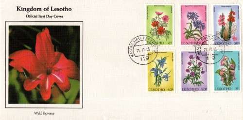 Lesotho - 1985 Flowers FDC