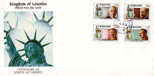 Lesotho - 1986 Centenary of Statue of Liberty FDC Set SG 705-709