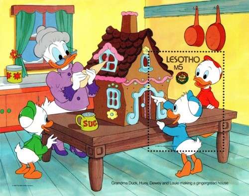 Lesotho - 1986 Christmas Disney Set & MS MNH SG 745-749