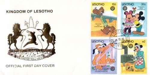Lesotho - 1986 Christmas Disney FDC