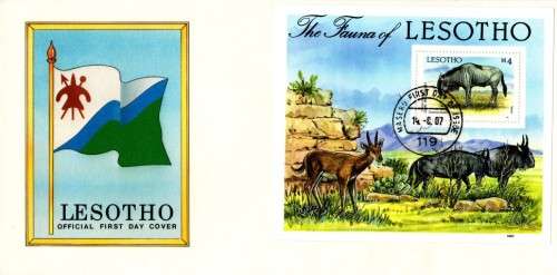 Lesotho - 1987 Flora and Fauna MS #1 FDC