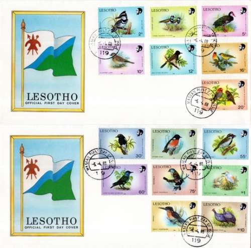 Lesotho - 1988 Birds FDC Set