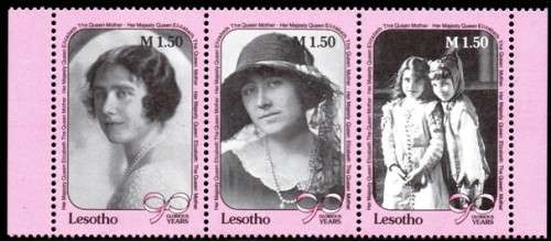 Lesotho - 1990 90th Birthday of Queen Mother Set & MS MNH SG 967-970