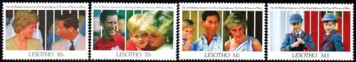 Lesotho - 1991 10th Wedding Anniv of Prince and Princess of Wales Set & MS MNH SG 1041-1045