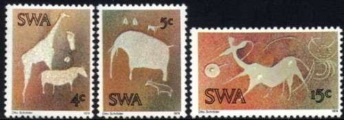 SWA - 1974 Twyfelfontein Rock Paintings Set MNH SACC 273-275