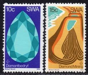 SWA - 1974 Diamond Mining Set MNH SACC 276-277