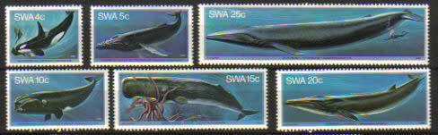 SWA - 1980 Whales Set MNH SACC 347-352