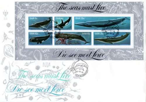 SWA - 1980 Whales MS FDC