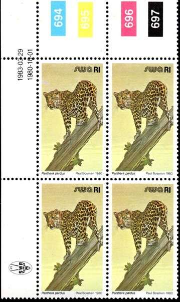 SWA - 1983 Definitive Wildlife R1 Reprint 1983.03.29 Control Block MNH