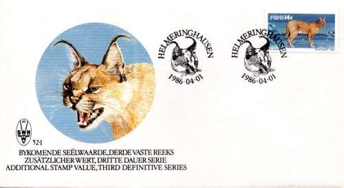 SWA - 1986 14c Caracal Additional Value FDC 52.1