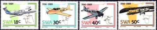 SWA - 1989 75th Anniversary of Aviation in SWA Set MNH SACC 522-525