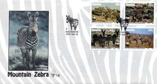 Namibia - 1991 WWF Mountain Zebra FDC 1.6