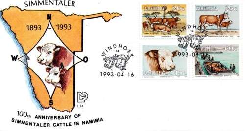 Namibia - 1993 Simmentaler Cattle FDC 1.14