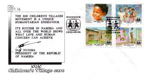 Namibia - 1993 S.O.S. Child Care Villages FDC 1.16