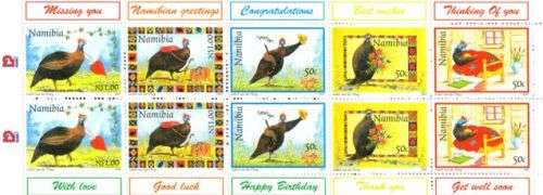 Namibia - 1997 Greetings Guineafowl Booklet (Corrected) SACC 198a
