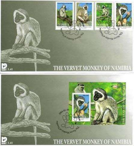 Namibia - 2004 Vervet Monkeys FDC Set 3.41